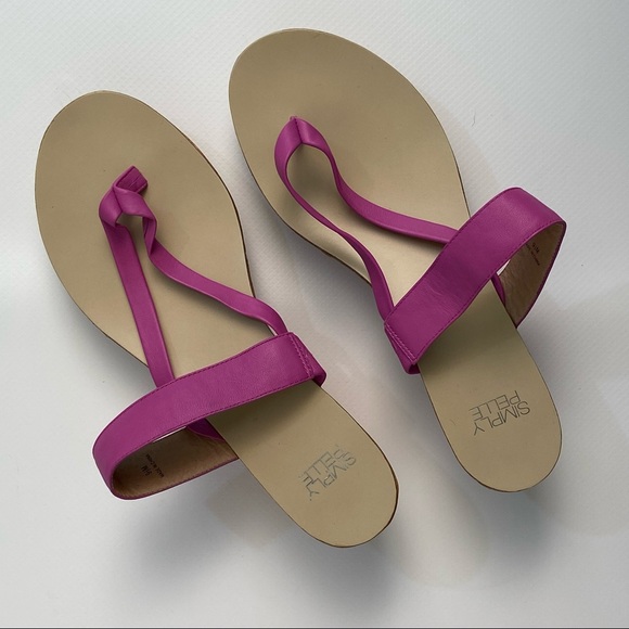 Simply Pelle women rose pink cork wedge slip on sandals. Size 9.5M. Used. - Picture 7 of 12